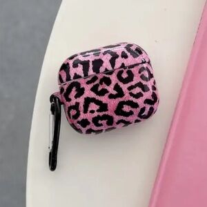 Pink & Black Leopard Print Apple AirPods 3rd generation case NWOT